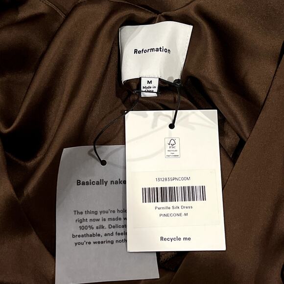 NWT NEW Reformation Pernille Silk Dress - Picture 6 of 8